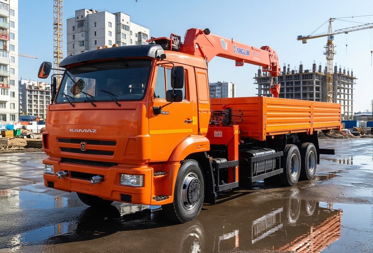 Кран-манипулятор КАМАЗ, вылет стрелы 18 м