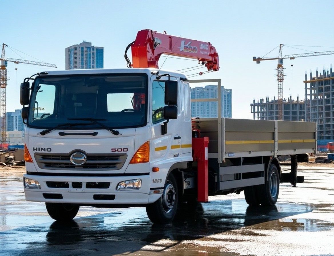 Кран-манипулятор HINO 500-STA, вылет стрелы 16 м