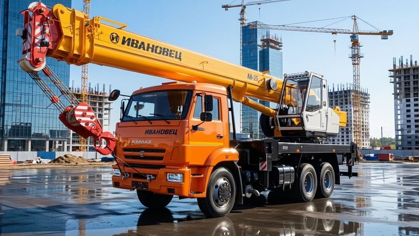 Автокран Ивановец 25 тонн с длиной стрелы 31 м